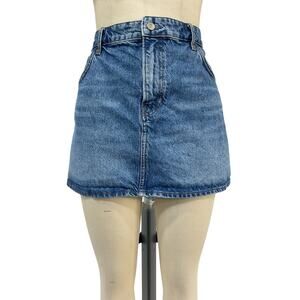 Reformation 'Hazel' Blue Cotton Denim Mini Skirt Size 32